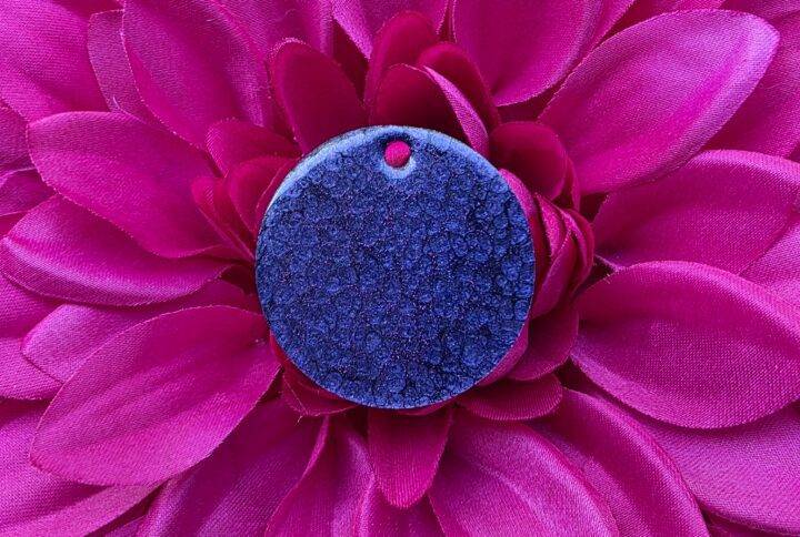 Dark purple glitter - Rondje 3,5 cm