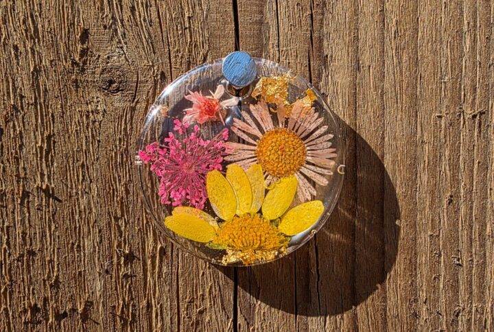 Bloementag geel rondje