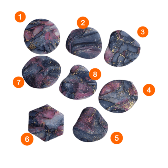 Purple black mystic stones
